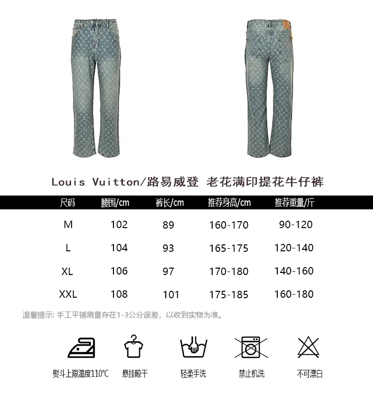 Louis Vuitton/Louis Vuitton old flower all over printed jacquard jeans